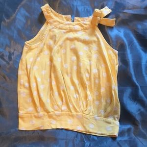 1/$5, 3/$12, 5/$15 Cherokee  Sleeveless Top Yellow and White Polka Dots 5T